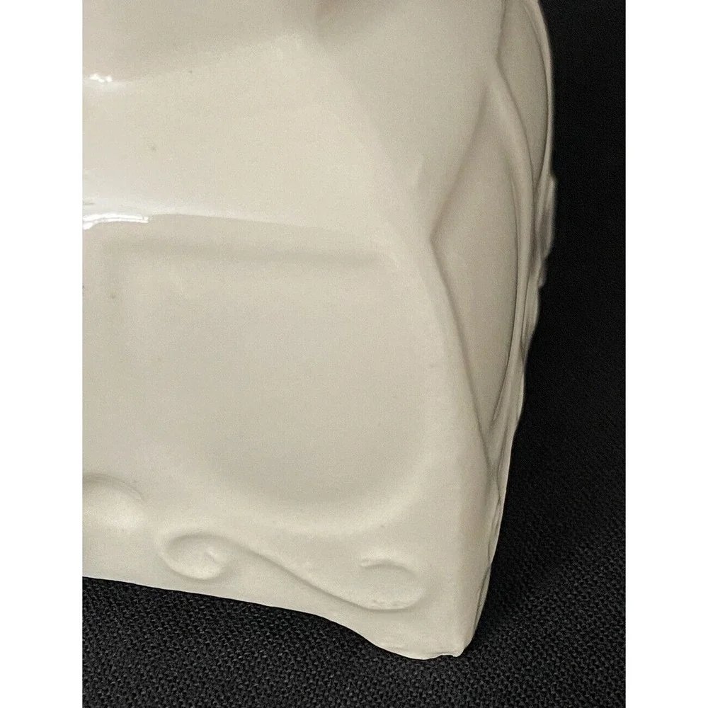 Vtg Pair Erphila Czechoslovakia Candle Holders‎ Ivory Ceramic 2.5